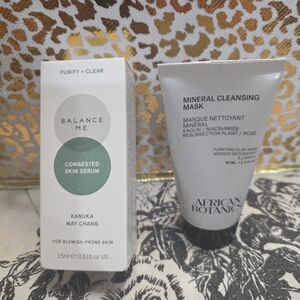African Botanics Mineral Cleansing Mask &  Balance Me Congested Skin Serum